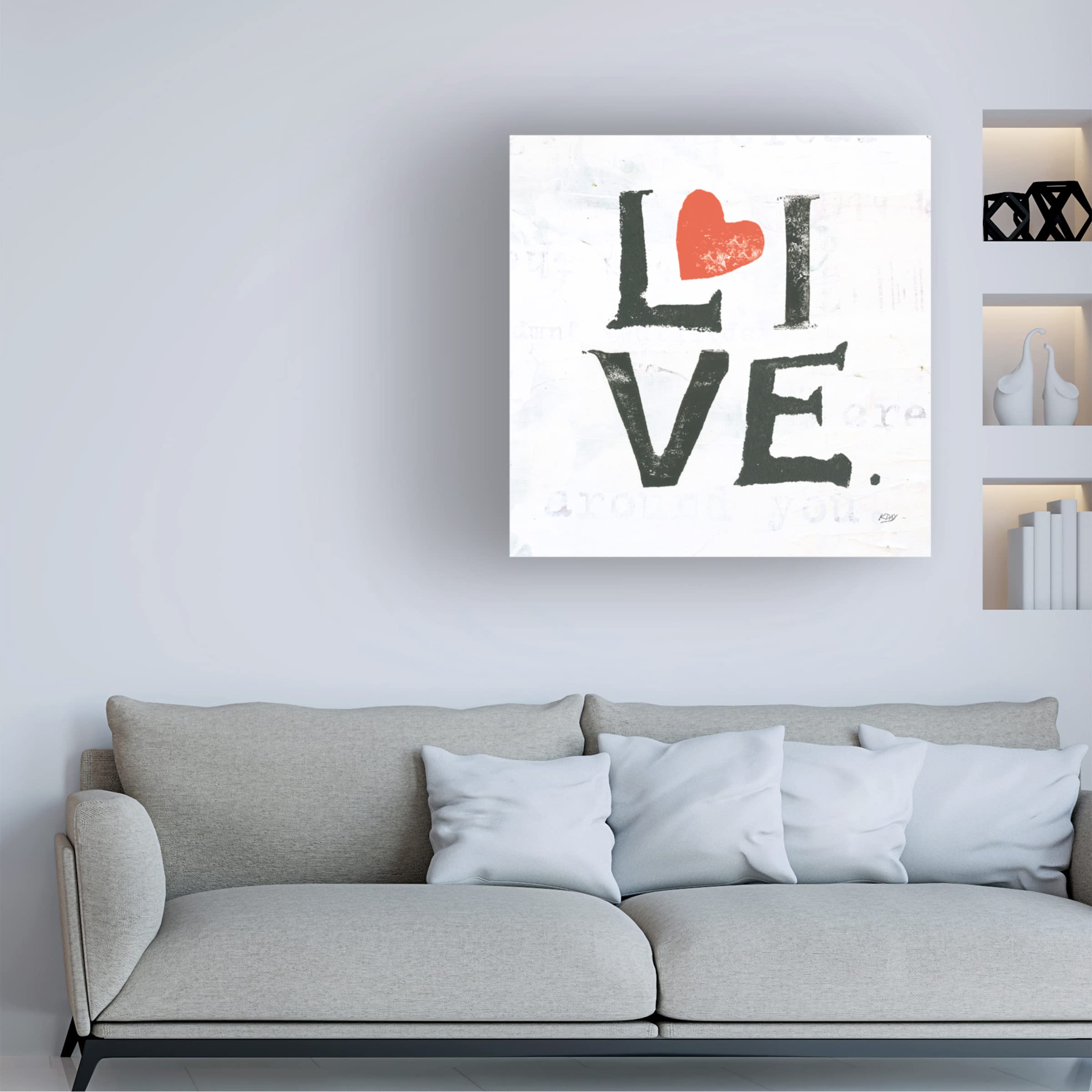 Kellie Day 'Live' Canvas Art Print - Modern Wall Decor for Living Room, Bedroom & Office - Trademark Fine Art Collection