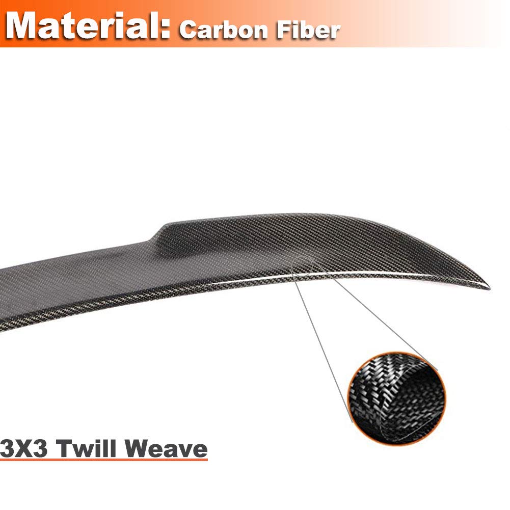 Premium Real Carbon Fiber Trunk Spoiler for BMW 2 Series F22 Coupe & F87 M2 (2014-2020) - High Kick Rear Wing Lip Compatible with 220i 228i 230i M235i M240i Models - NOT for M2 Competition (Style C) - Enhances Sporty Look & Aerodynamics for Street Racing & Car Shows