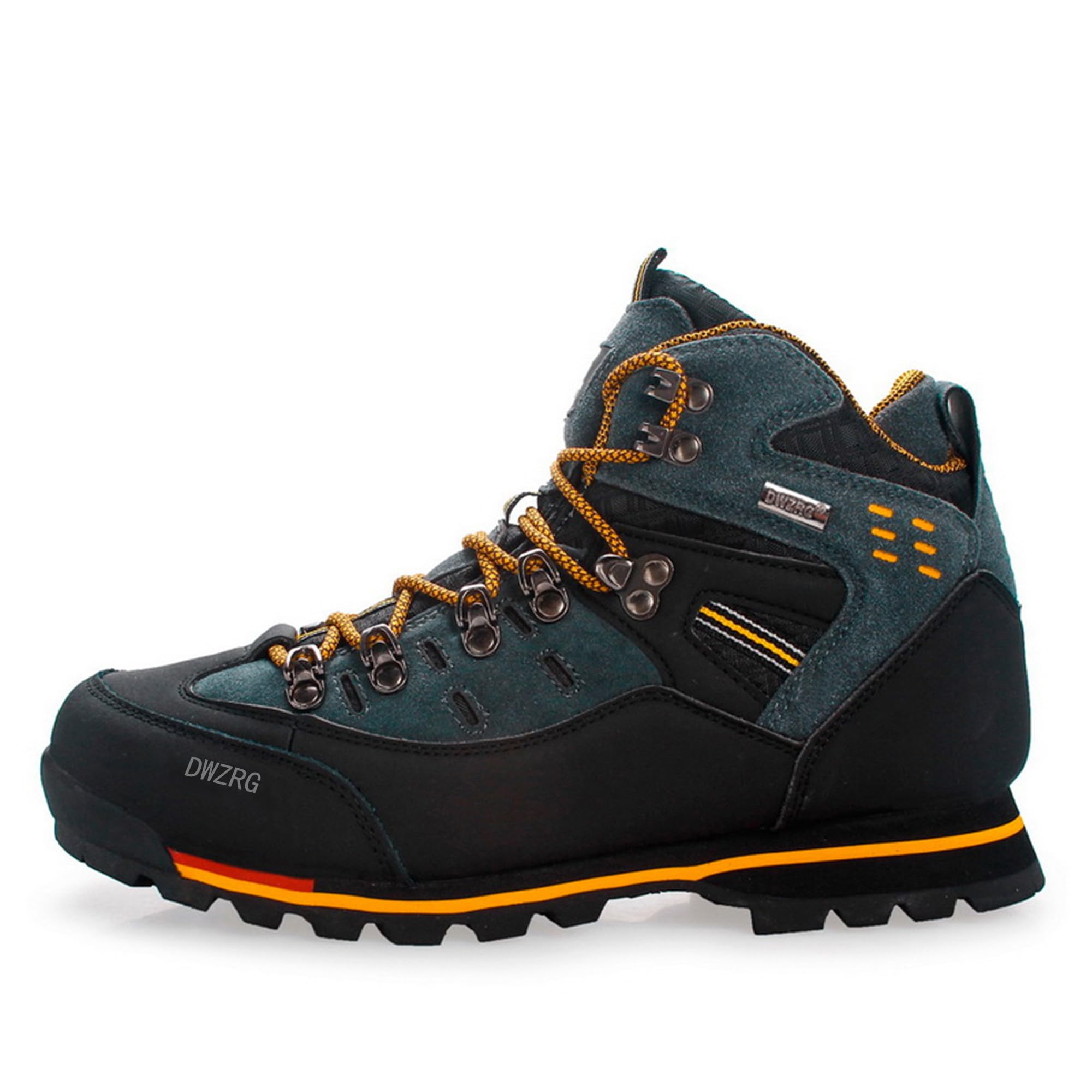 Men's Waterproof Leather Mid Hiking Boots - Non-Slip Lightweight Trekking Sneakers for Outdoor Adventures, Camping & Trail Walking