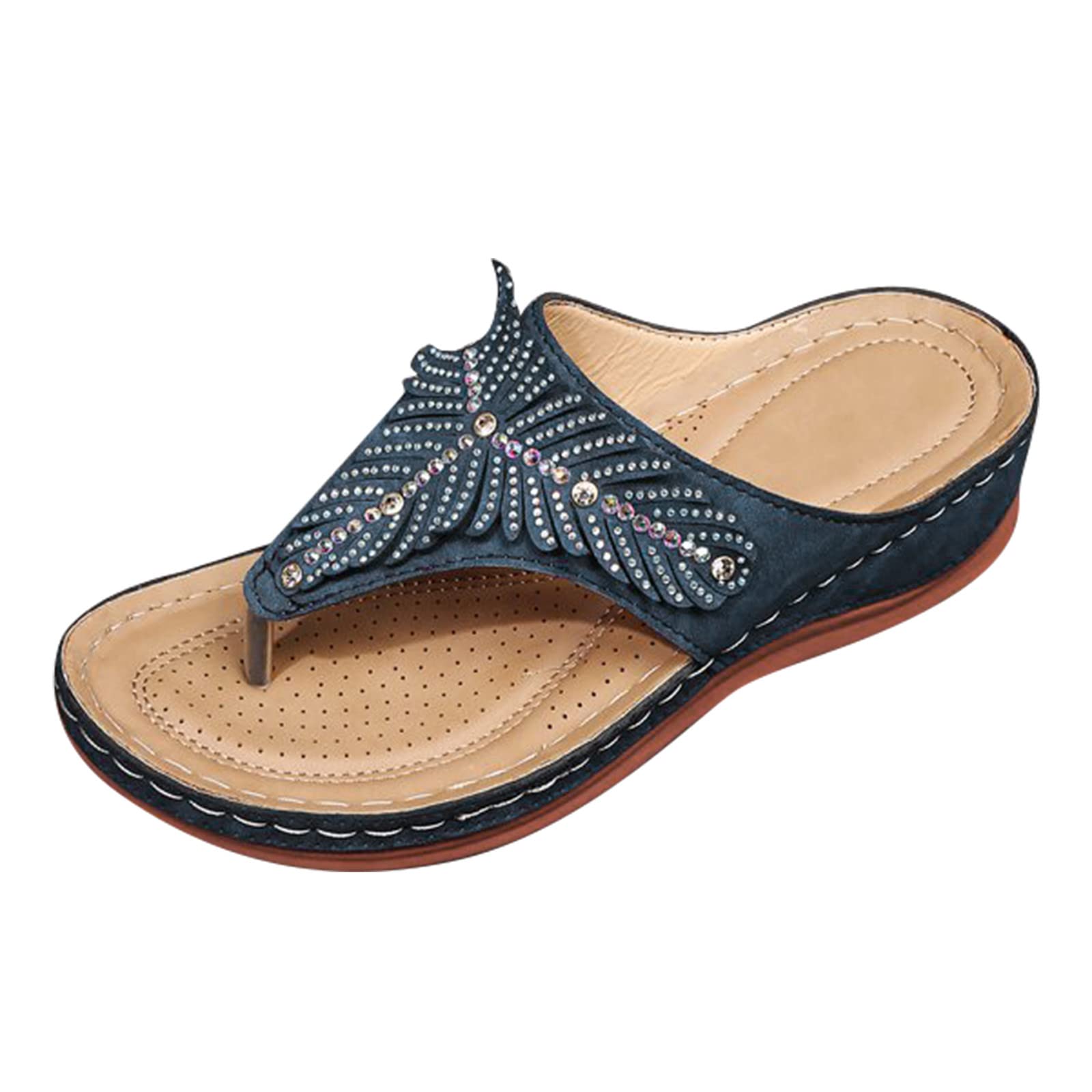 Women's Wedge Sandals with Fringe & Embroidery - Comfortable Platform Slippers for Summer, Beach, and Casual Outfits
