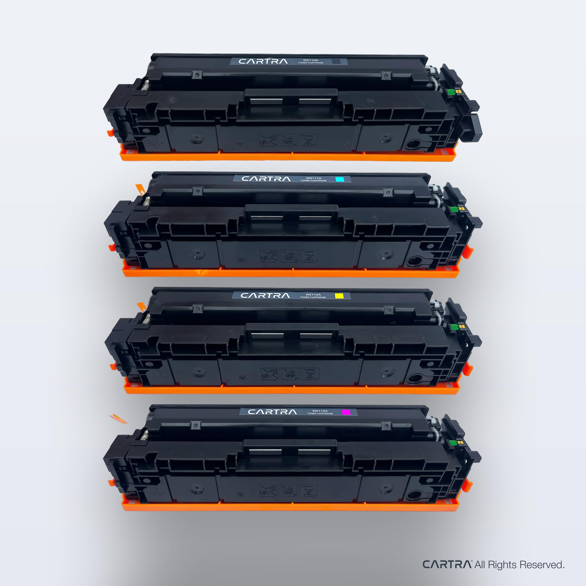CARTRA 206A Toner Cartridge Replacement with Chip - Compatible with HP 206A 206X for Color LaserJet Pro MFP M283fdw M283cdw M283fdn M282mw M255dw M255nw M283 M255 Printers (W2110A W2110X) - High Yield 4-Pack - Perfect for Home & Office Printing Needs