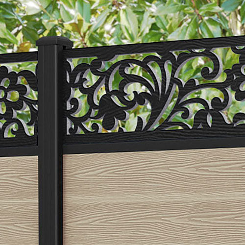 Classic Eden Fence Panel Light Oak - Aluminum Post Included | Durable Garden Fence for Backyard, Patio & Outdoor Privacy | Weather-Resistant Wooden Fencing Solution