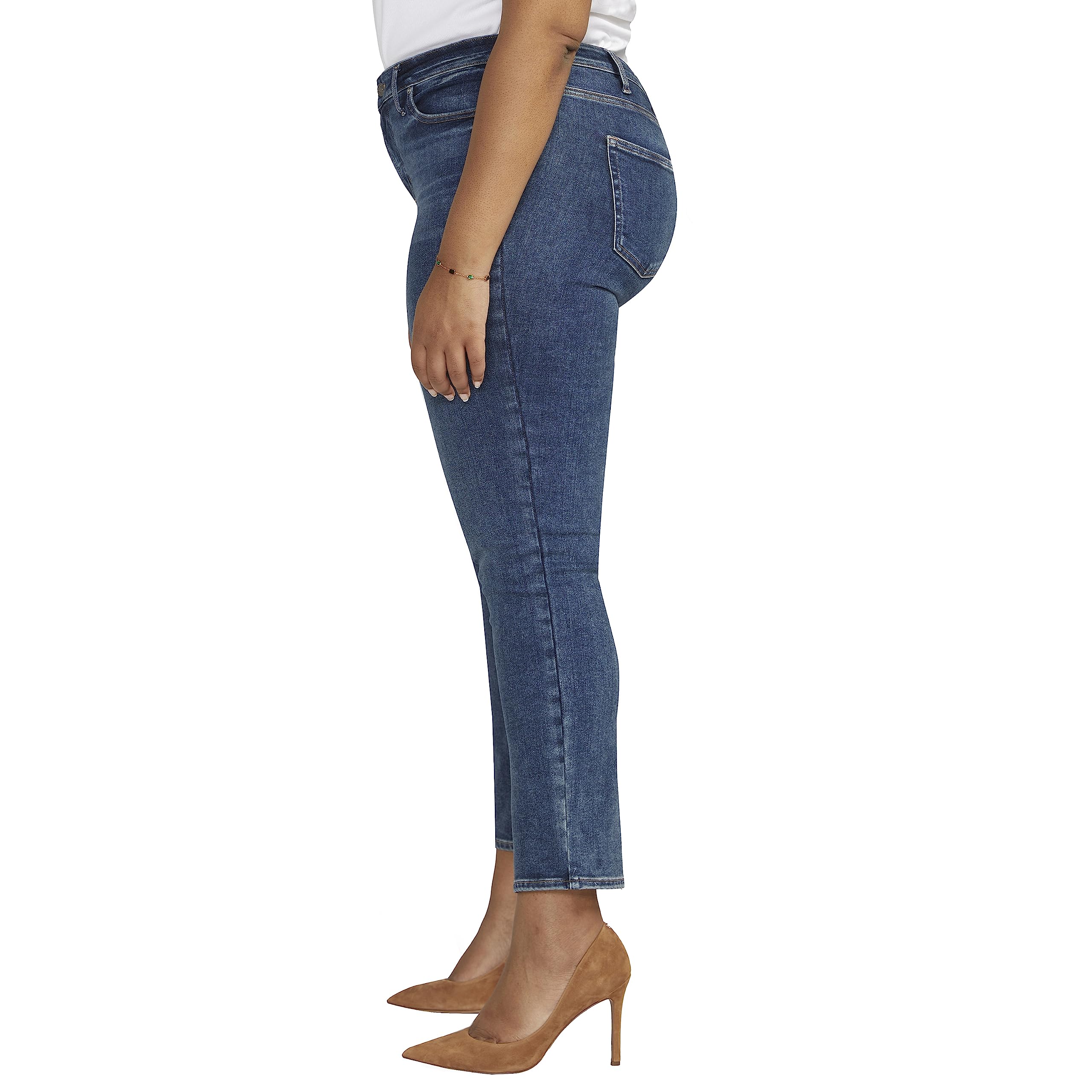 Silver Jeans Co. Women's Plus Size Infinite Fit Mid Rise Straight Leg Jeans - Comfortable Stretch Denim Pants for Curvy Women | Perfect for Work, Casual Outfits & Everyday Wear