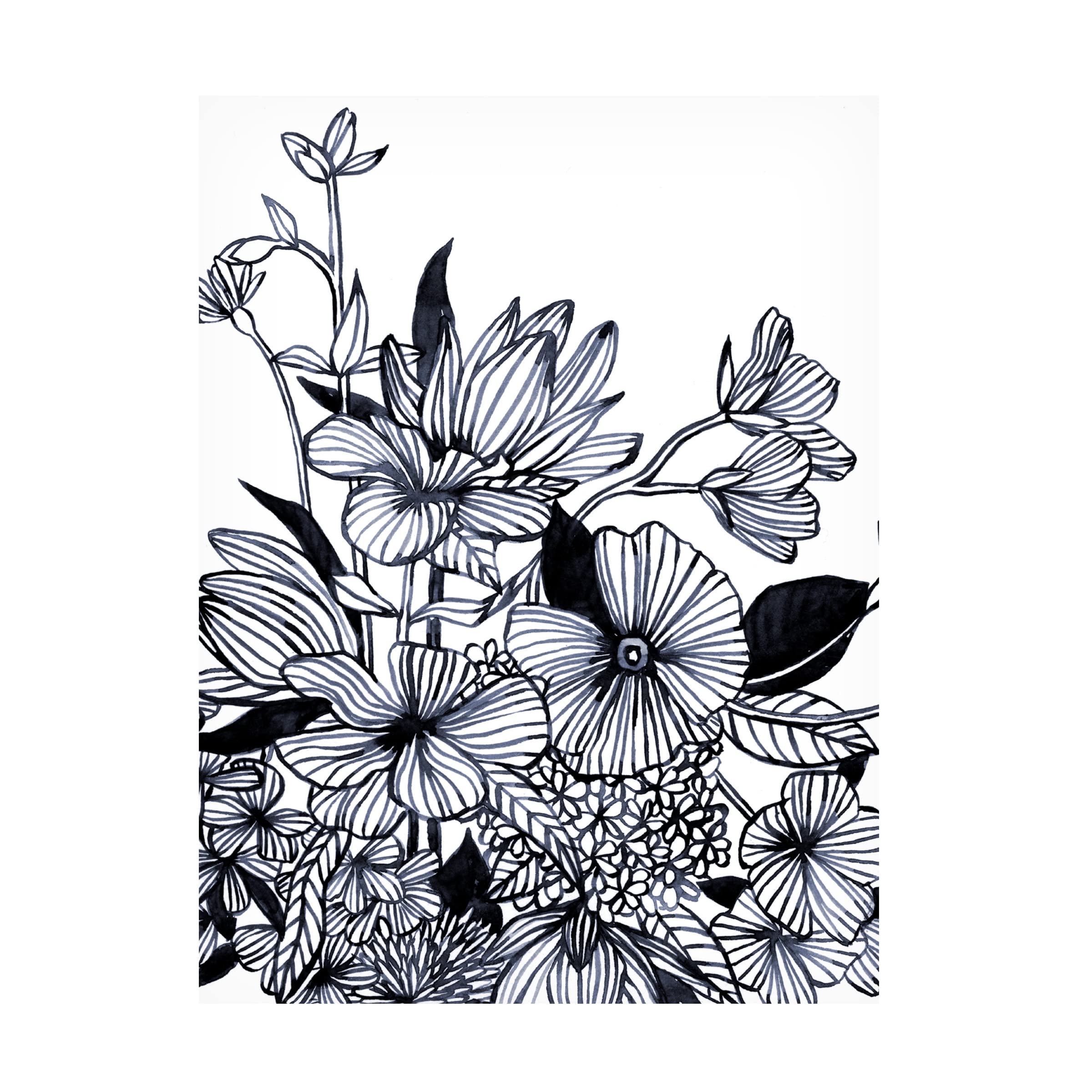 Emma Scarvey 'Wildflower Tangle I' Canvas Wall Art Print - Floral Home Decor for Living Room, Bedroom & Office - Premium Trademark Fine Art Collection