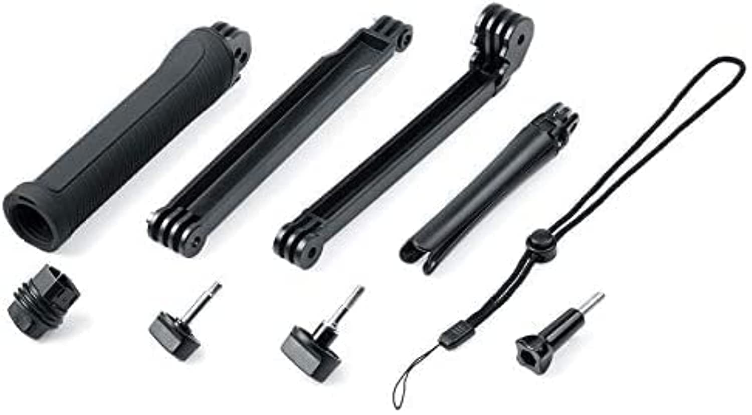 FitStill 3-Way Selfie Tripod Hand Grip for GoPro 13/12/11/10/9/8/7/6/5/4/3 & DJI Action 5Pro/3/4 - Detachable Extendable Selfie Stick Pole Accessory for Vlogging, Travel, and Outdoor Adventures (Black)