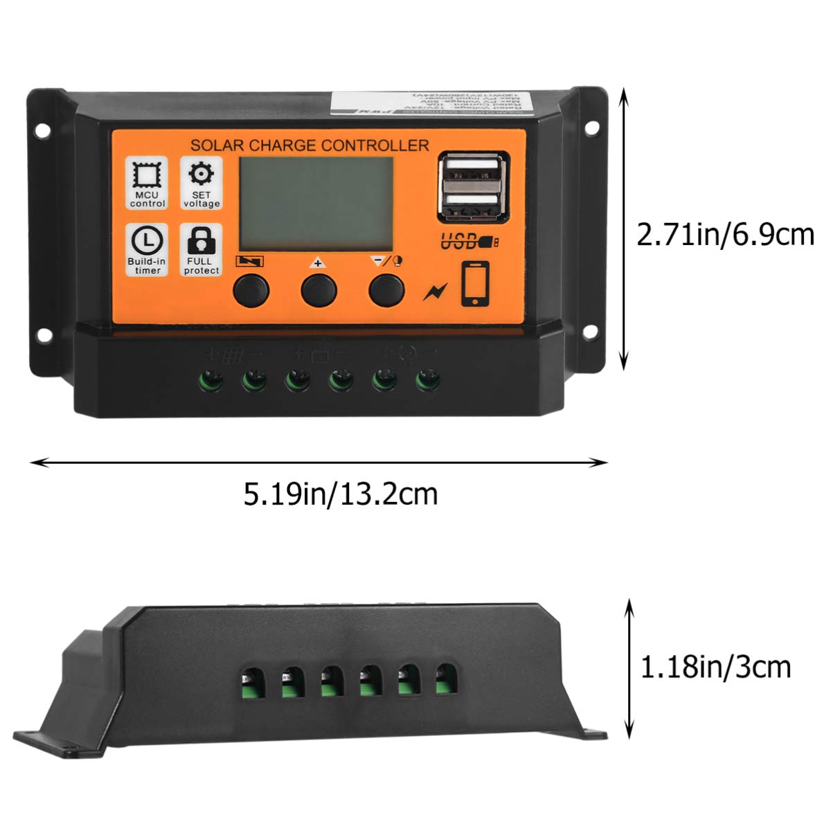 10A Solar Charge Controller - MPPT Solar Panel Regulator for 12V/24V Battery Charging - Perfect for RV, Boat, Off-Grid & Solar Generator Systems