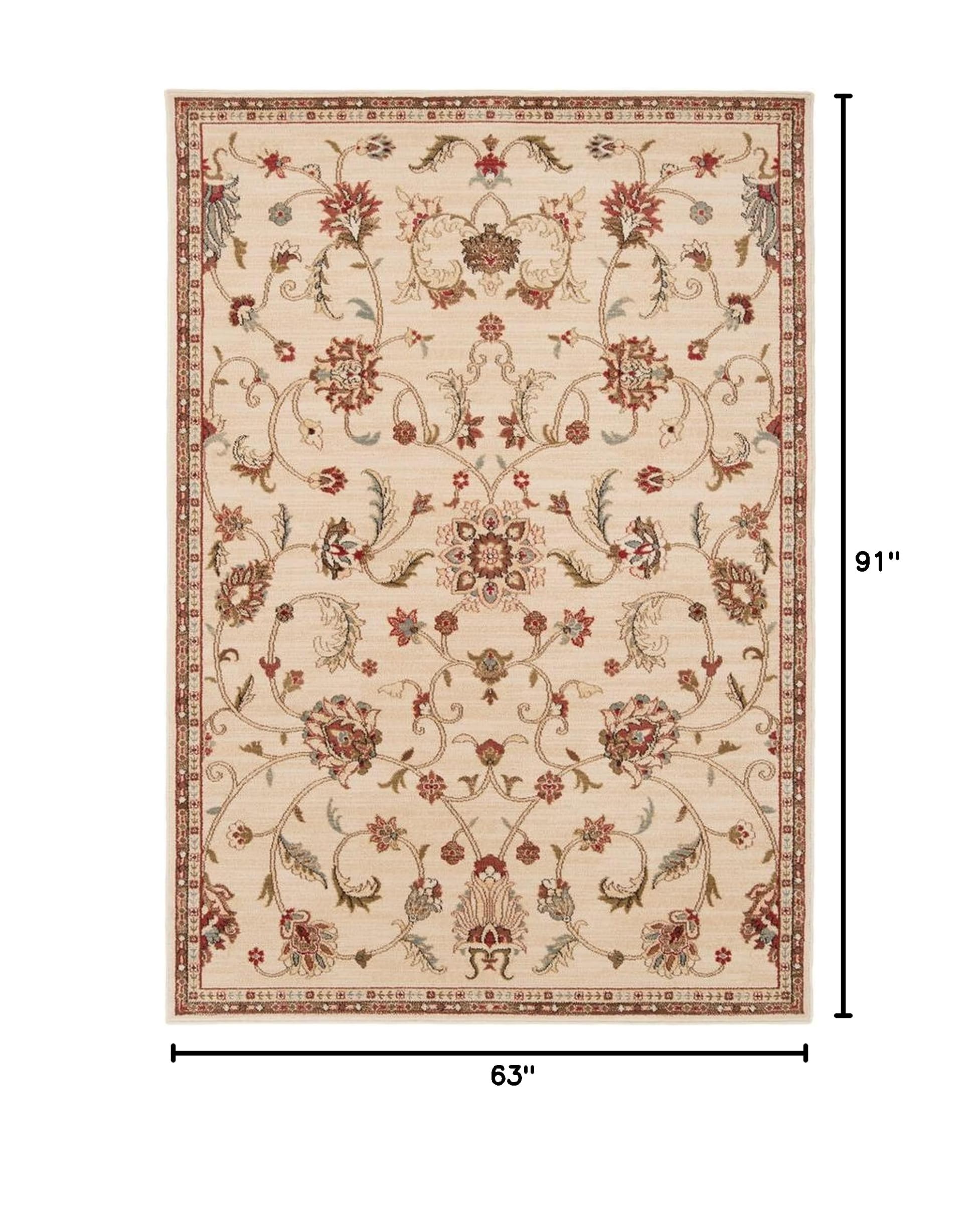 Mark&Day 5x7 George Traditional Khaki Area Rug - Soft Brown White Beige Carpet for Living Room, Bedroom, Kitchen - Perfect for Home Decor & Cozy Spaces (5'3