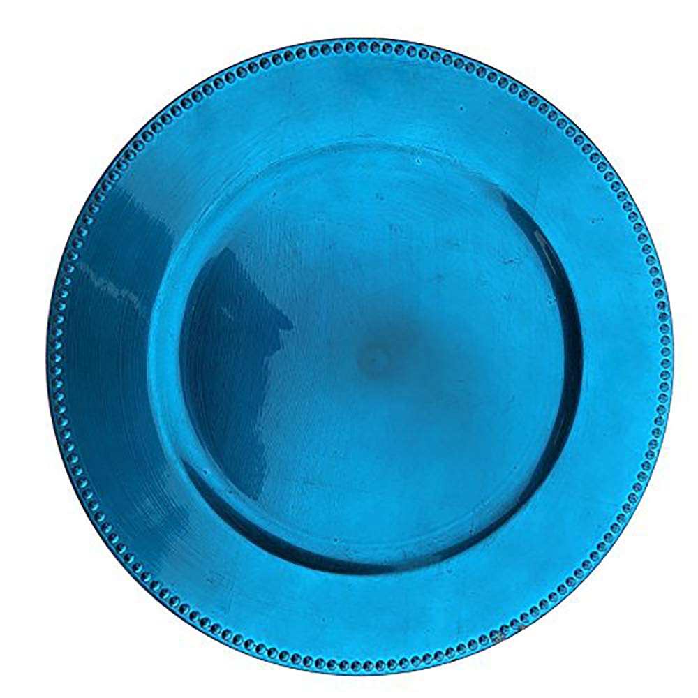 Tiger Chef 13-inch Royal Blue Beaded Round Charger Plates for Weddings & Formal Dinners - 96-Pack Elegant Dinner Plate Decorations | Perfect for Wedding Receptions, Banquets, and Upscale Dining Events