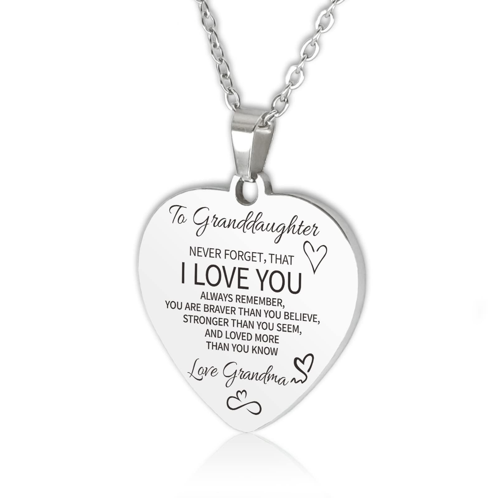 HAYOUWAY Silver Heart Necklace - Gift for Daughter, Women & Girls - Birthday, Christmas
