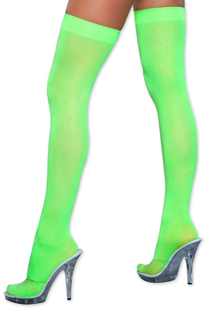 NEON NATION Women's Colorful Opaque Thigh High Socks - Fashionable Knee High Stockings for Party, Cosplay & Daily Wear
