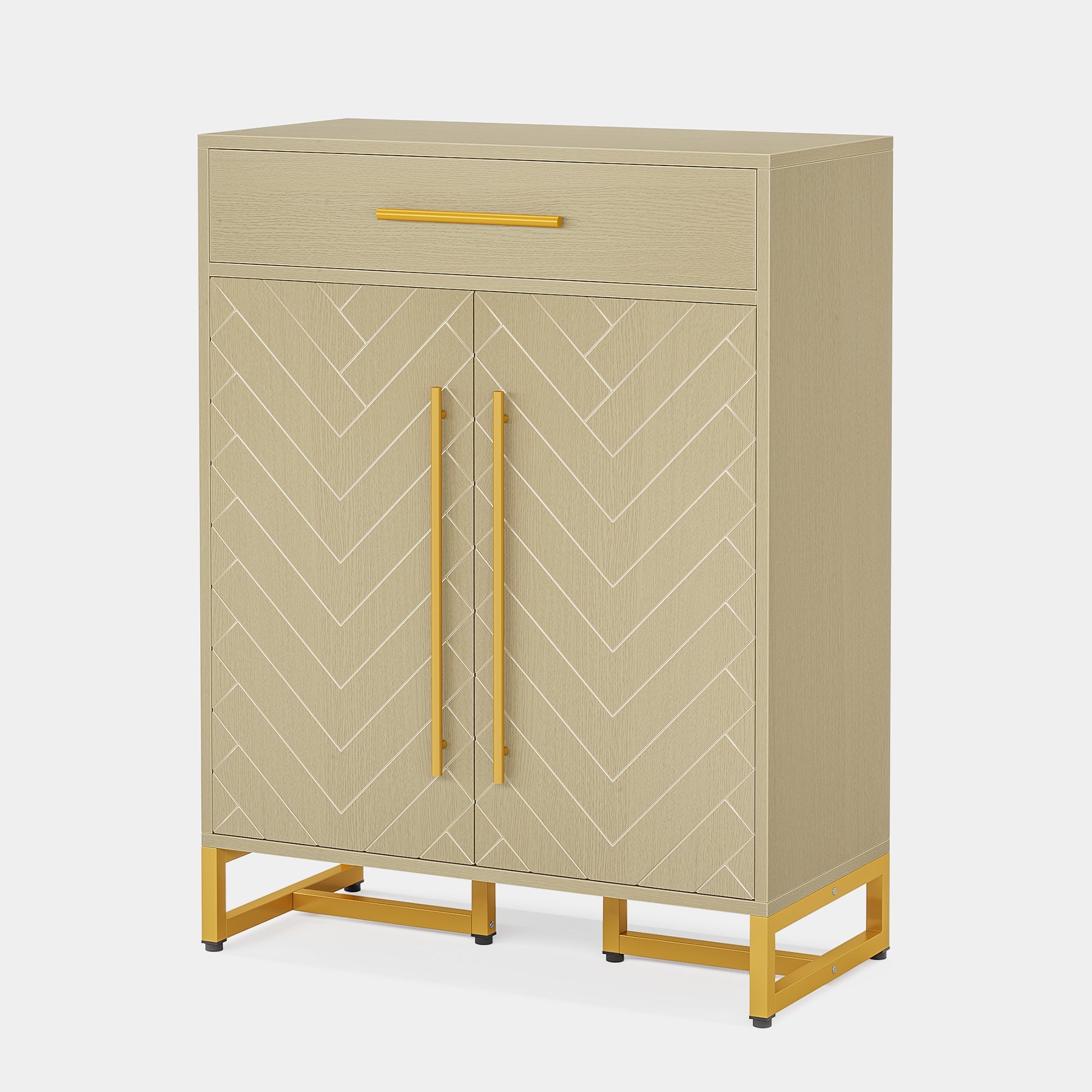 20 Pair Shoe Storage Cabinet with Drawer & Adjustable Shelves - Space Saving Shoe Organizer for Closet, Entryway, Bedroom, and Mudroom Organization