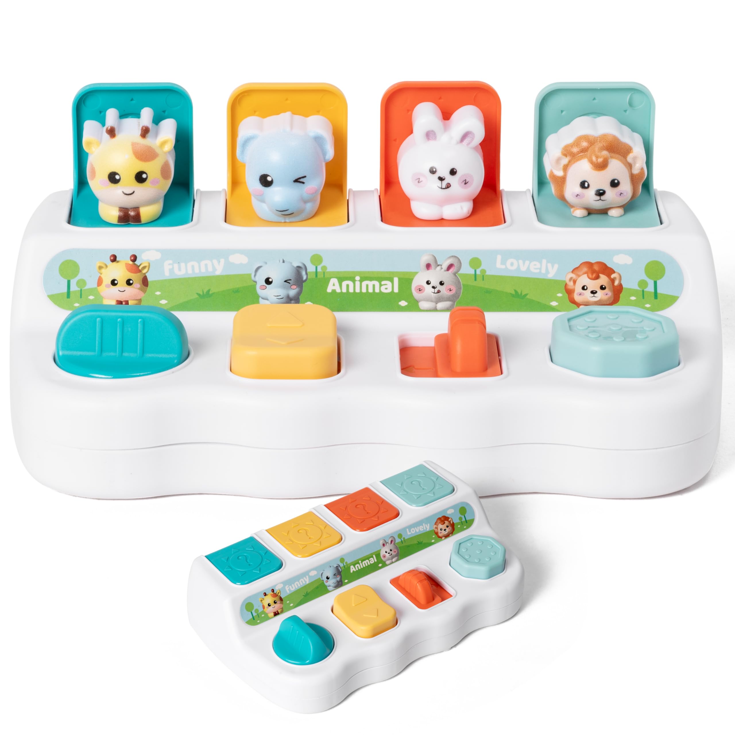 Interactive Pop Up Animal Toys for Toddlers 18+ Months - Montessori Learning, Cause & Effect, Color Sorting Developmental Activity - Perfect for Playtime, Early Education & Sensory Development