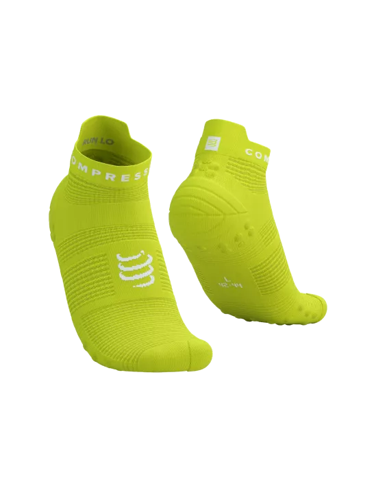Compressport Unisex Pro Racing Socks v4.0 - Performance Running Socks for Men & Women - Low Cut, Breathable & Cushioned - Green Sheen/White - Ideal for Marathon, Trail Running & Workouts