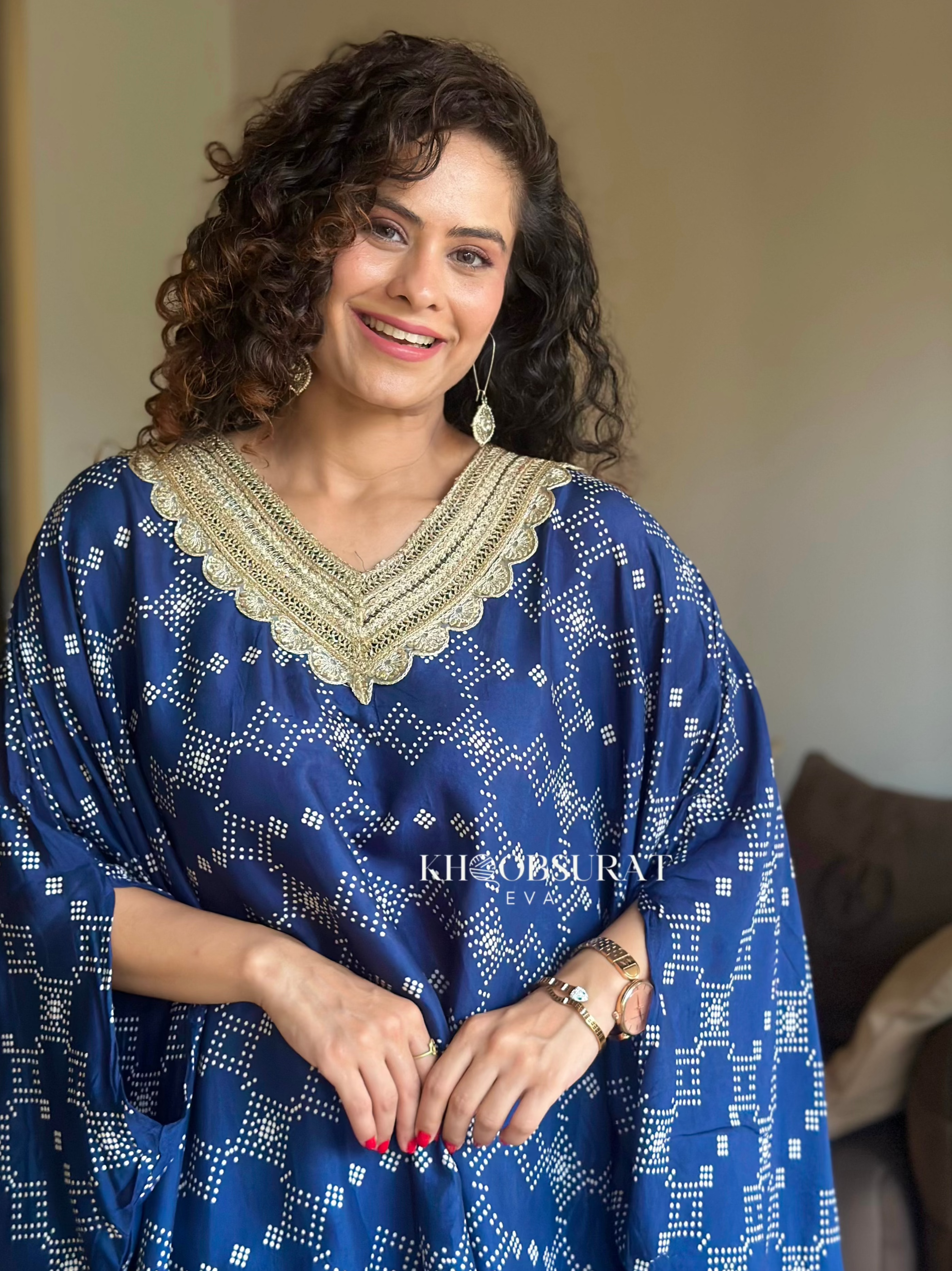 Elegant Indian Wedding Blue Kaftan Set for Women - Traditional Embroidered Bridal Gown with Dupatta - Perfect for Mehndi, Sangeet & Reception Ceremonies