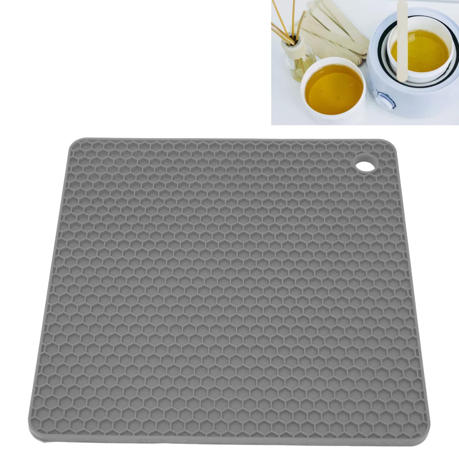 Premium Silicone Non-Slip Hot Pads for Kitchen - Heat Resistant Insulated Trivet Mat for Wax Pot, Hot Bowls & Oven Dishes - Thickened Anti-Skid Design (Nordic Grey) - Perfect for Cooking, Baking & Serving Hot Meals Safely