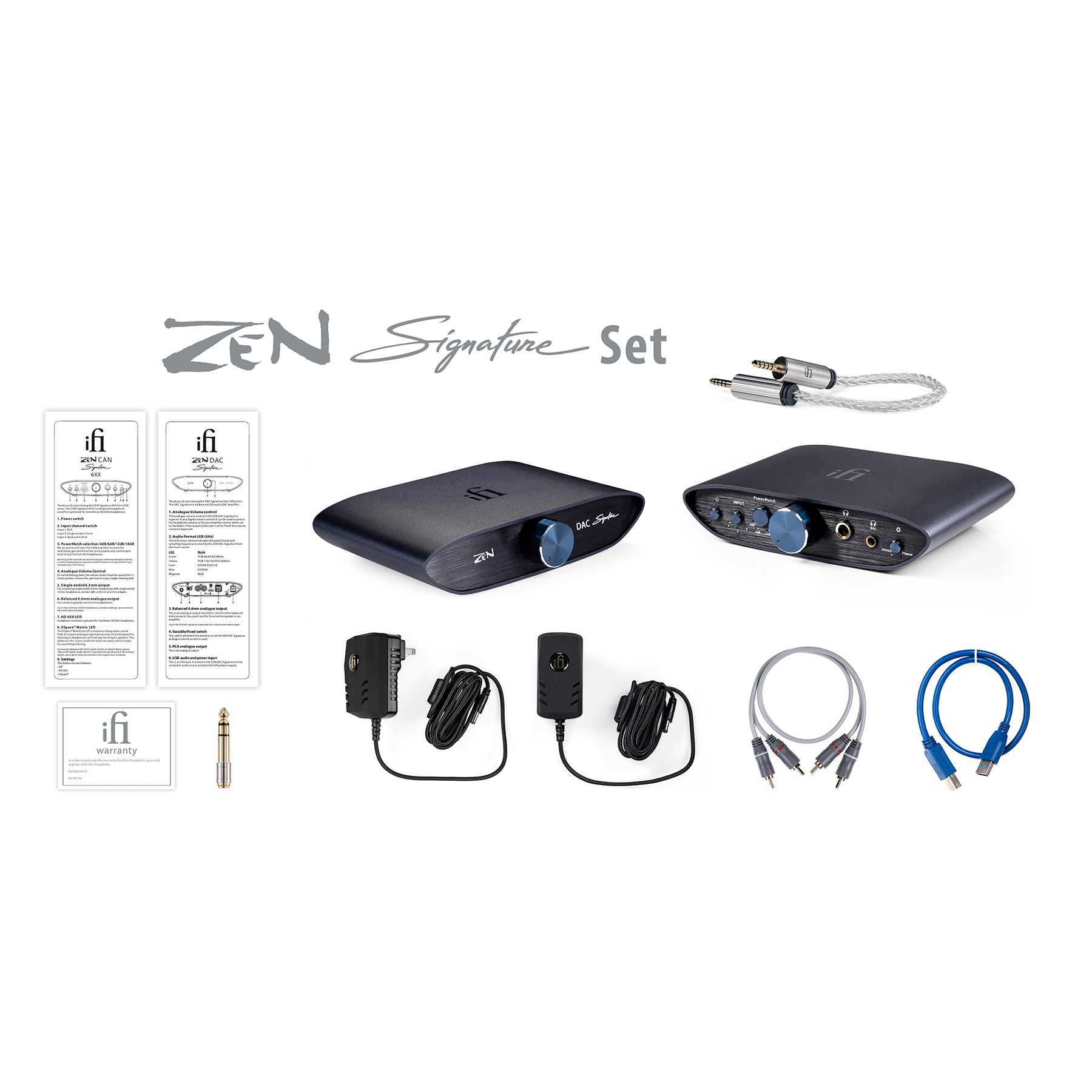 iFi ZEN Signature Set 6XX V2 - HiFi DAC & Headphone Amp Bundle with 4.4mm Balanced Cable for Audiophiles - Perfect for Home Audio & Studio Listening
