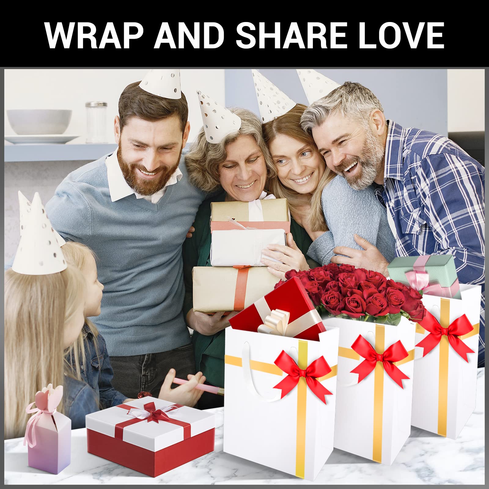 EUSOAR Kraft Paper Gift Bags - 20 Pack 7.8