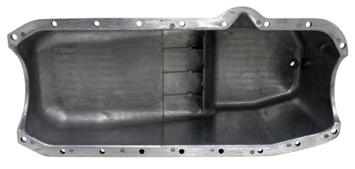 Retro Finned Aluminum Stock Capacity Oil Pan Compatible with Chevy Small Block 267 283 305 327 350 (1980-1985) - Replacement Oil Pan for Classic Car Restoration & Hot Rod Builds
