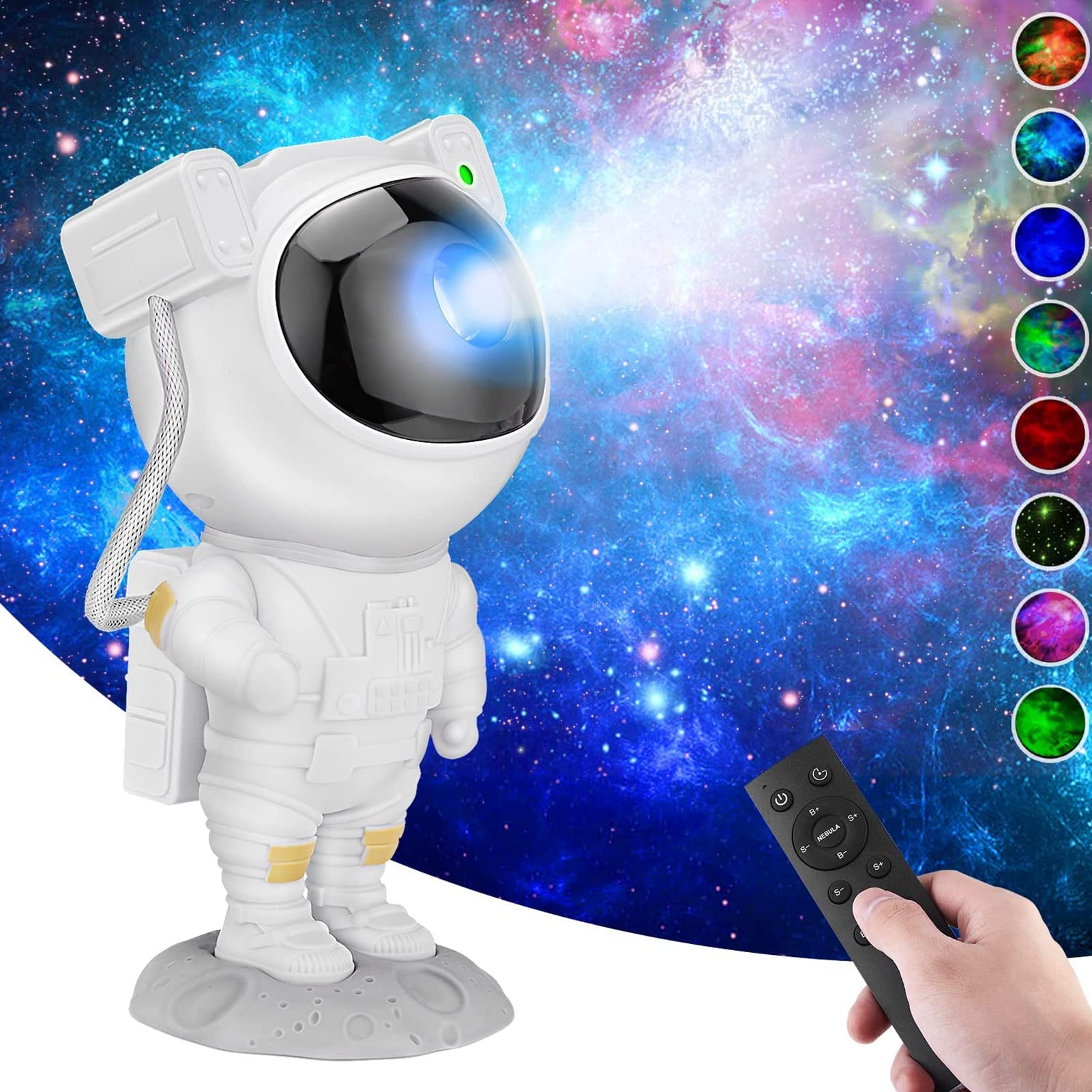 Ciciglow Star Projector Night Light - 360° Adjustable Astronaut Nebula Projector with 8 LED Effects, Remote Control & Timer - Galaxy Night Light for Kids & Adults - Perfect for Bedroom, Nursery, Meditation & Relaxation