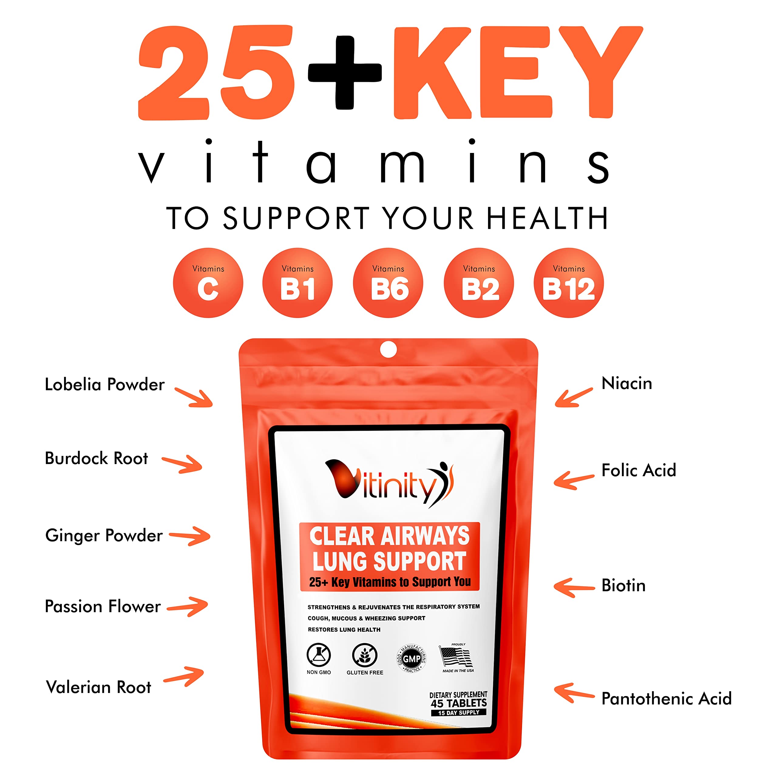 Lung Cleanse Supplement for Respiratory & Immune Support - 25+ Key Ingredients for Lung Health, Detox, Breathing, Asthma & Seasonal Allergies (90-Day Supply) | Supports Healthy Lungs for Active Lifestyles & Outdoor Enthusiasts