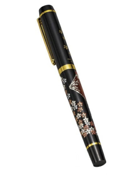 Premium Yamanaka Lacquerware Fountain Pen - Handcrafted Maki-e Urushi Lacquer with Mt.Fuji & Cherry Blossom Design - Luxury Writing Instrument for Gifts, Collectors & Calligraphy Enthusiasts