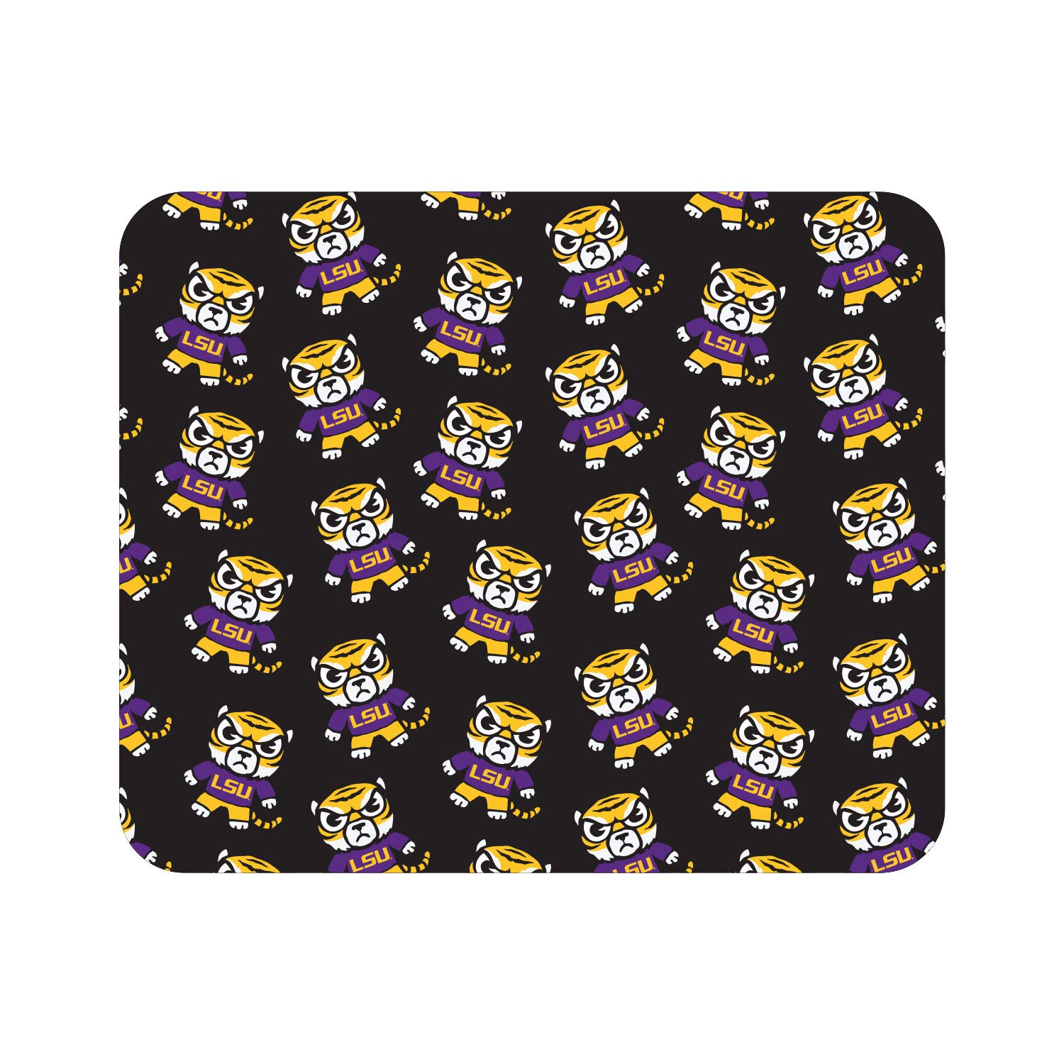 LSU Tigers Fabric Mouse Pad - Louisiana State University Gaming & Office Desk Accessory with Tokyodachi Mascot Design | Perfect for Work, Gaming & College Dorm Setup