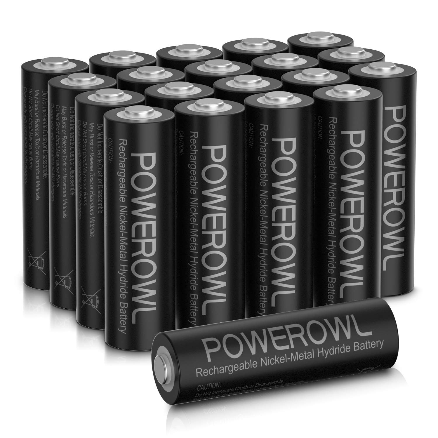 Rechargeable AA Batteries 2800mAh - High Performance Wide Temperature Range for Solar Garden Lights, String Lights, Outdoor Devices - Universal Rechargeable Battery Pack (20 Count) - Perfect for Camping, Emergency Kits & Smart Home Gadgets
