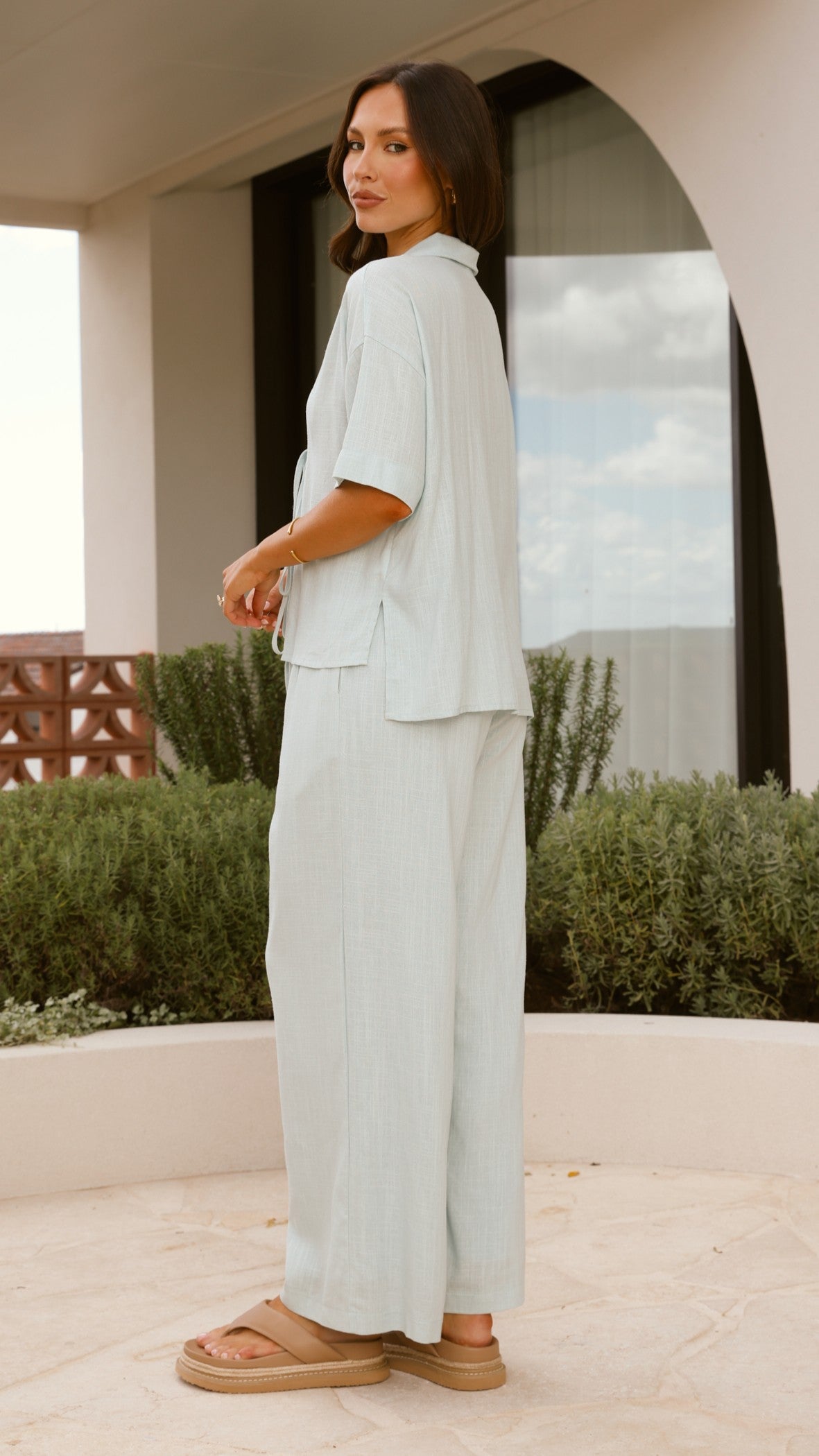 Lexi Linen Pants for Women - Soft & Breathable Blue Linen Trousers - Perfect for Summer, Beach, and Casual Wear