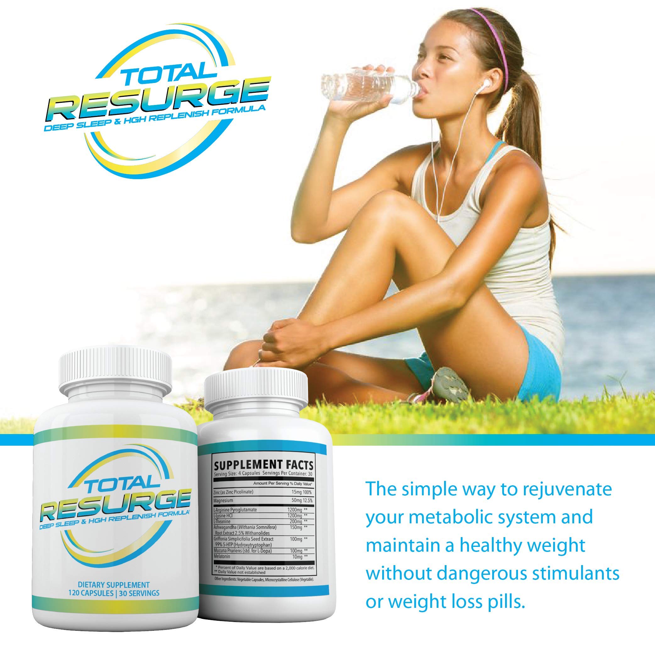 Resurge Deep Sleep Support Formula - 120 Capsules for Better Sleep & Stress Relief | Natural Sleep Aid for Adults, Promotes Relaxation & Restful Nights