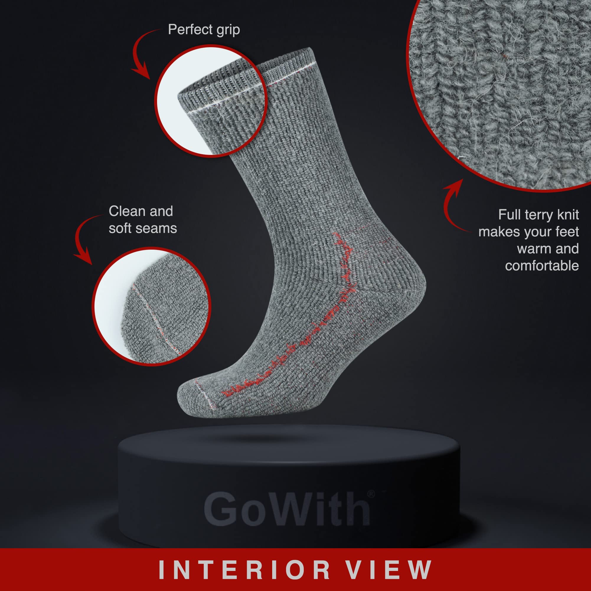 Premium Alpaca Wool Hiking Socks for Men & Women - Thermal Merino Blend, Cushioned Terry Crew Socks for Winter, Camping & Outdoor Adventures - Warm & Breathable Cold Weather Socks for Hiking, Trekking & Snow Activities
