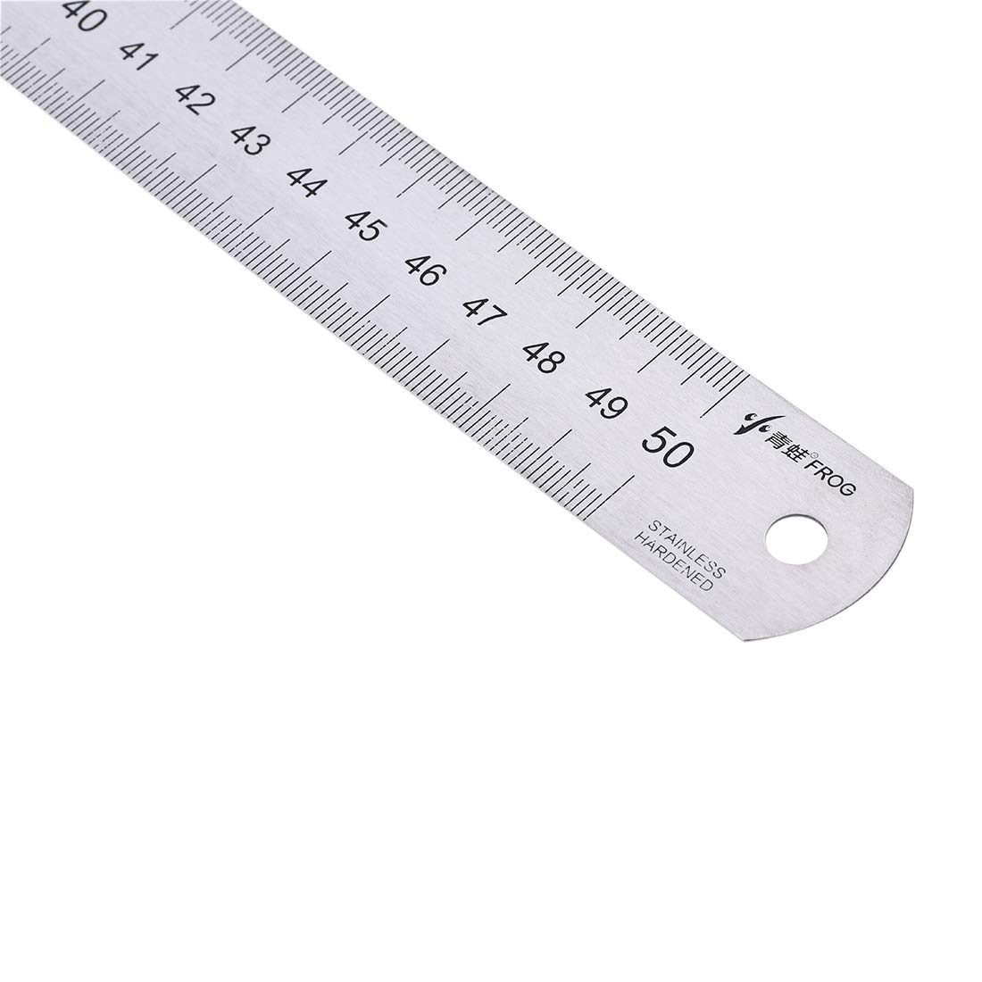 uxcell 50cm 20 Inch Stainless Steel Straight Ruler - Metric Measuring Tool with Hanging Hole for School, Office, Engineering & DIY Projects