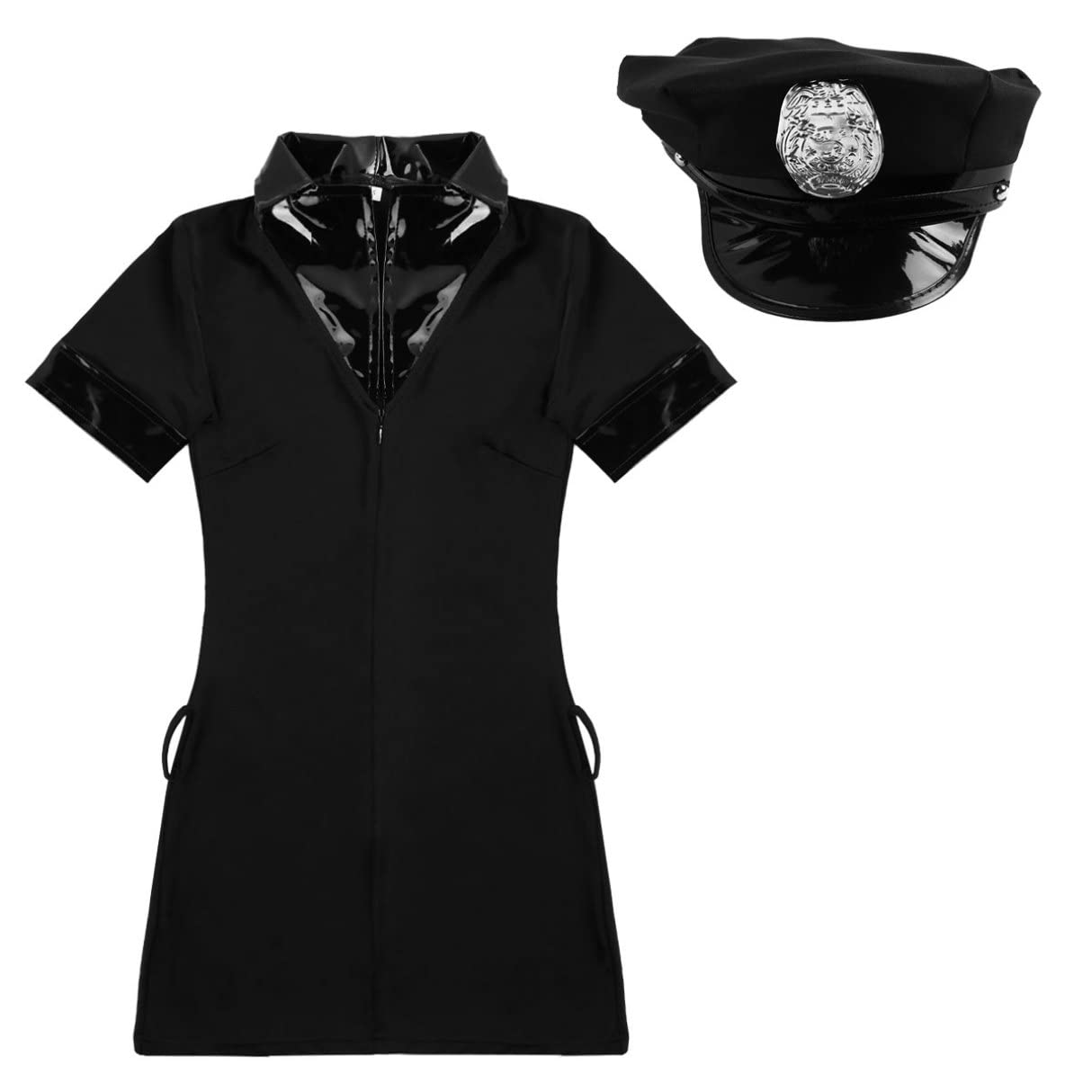 YiZYiF Women's Police Costume - Adult Dirty Cop Uniform Set for Halloween Cosplay & Role Play | Perfect for Halloween Parties, Themed Events & Costume Contests