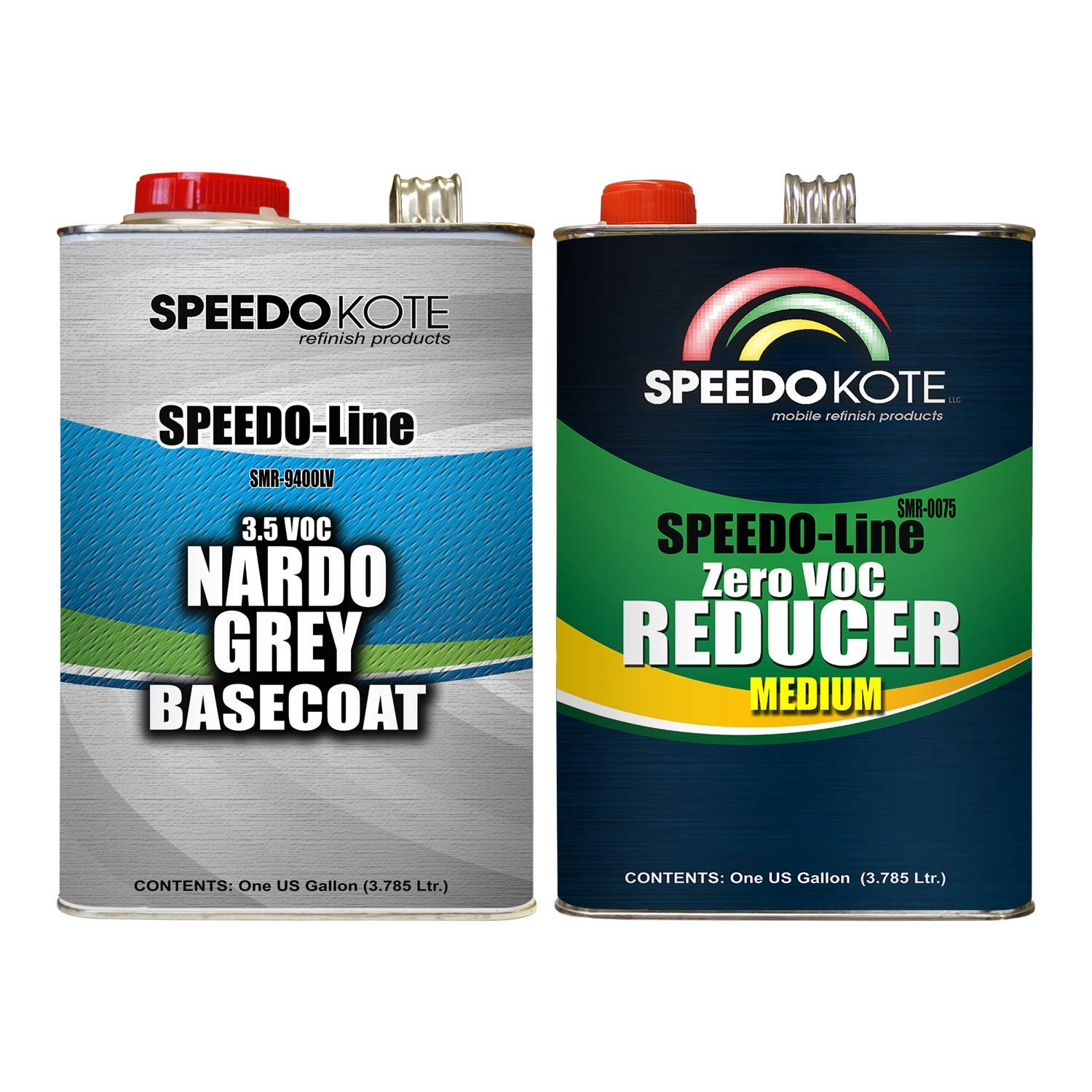 Speedokote Nardo Grey Base Coat Kit - 2 Gallon Automotive Paint Kit with Basecoat & Medium Reducer (SMR-9400LV/0075) - Perfect for Car Restoration, Custom Paint Jobs & DIY Auto Body Projects