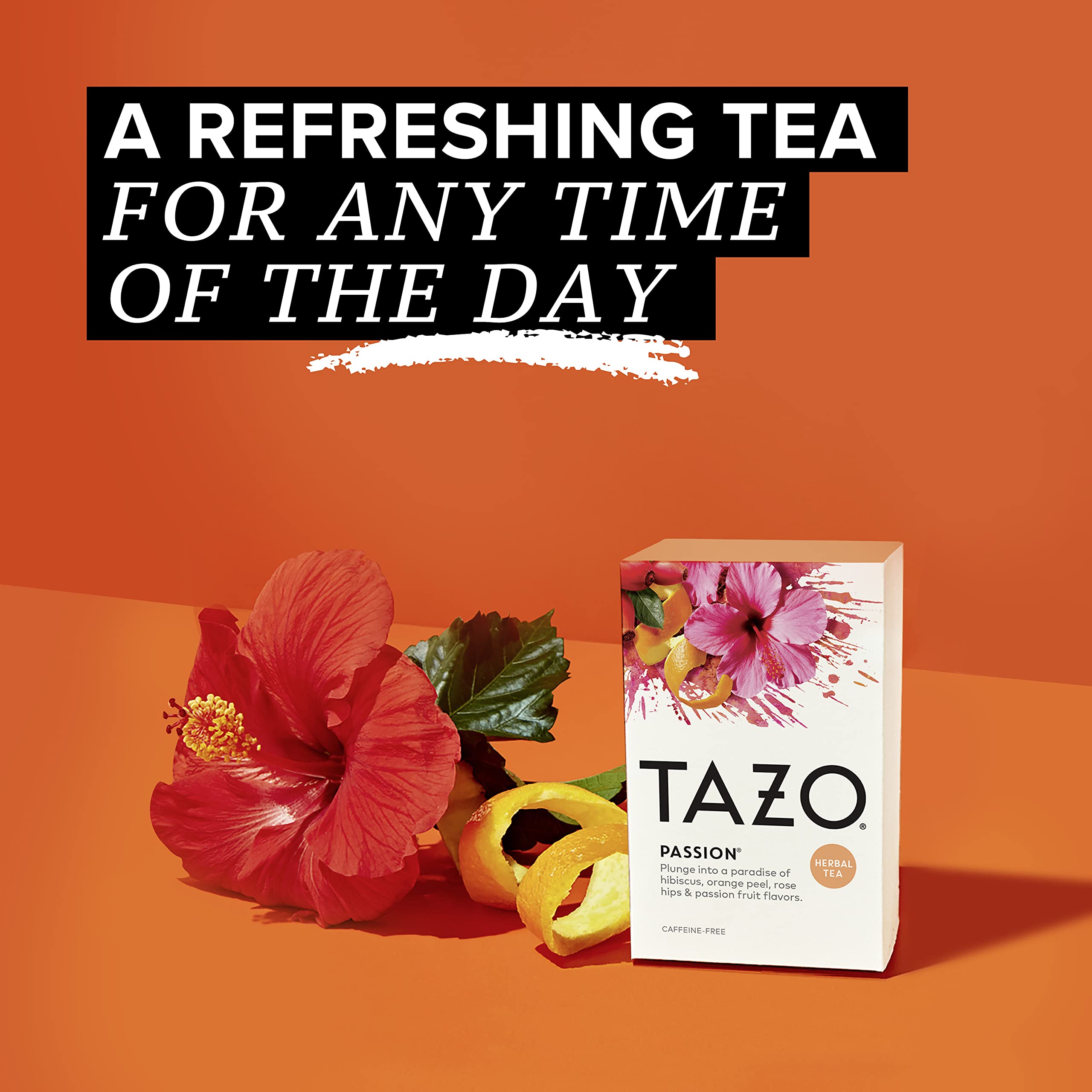 TAZO Passion Herbal Tea Bags - Caffeine Free Hibiscus Blend for Hot or Iced Tea - 20 Count - Perfect for Relaxation, Wellness & Afternoon Refreshment