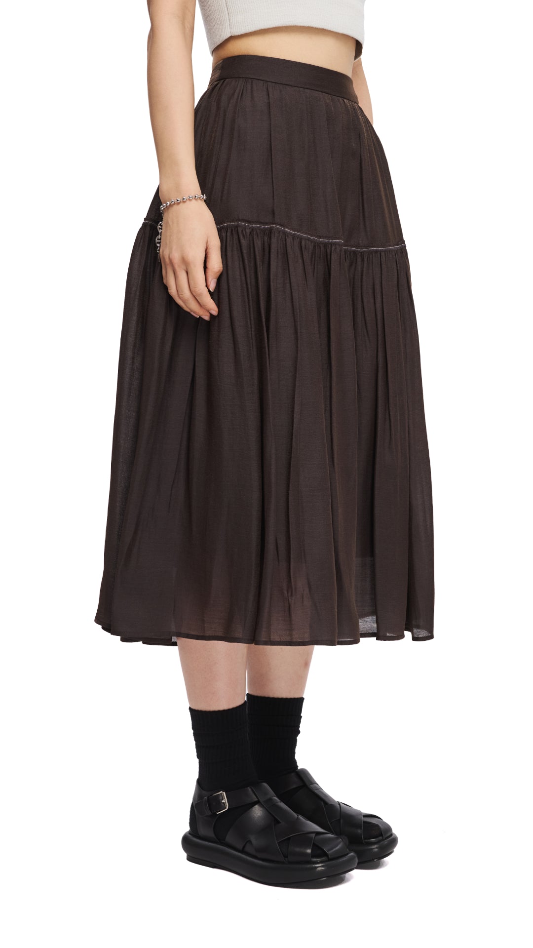 Sheer Bohemian Maxi Skirt for Women - Flowy See-Through Gypsy Skirt with Elastic Waist | Perfect for Beach, Festival, and Summer Outfits