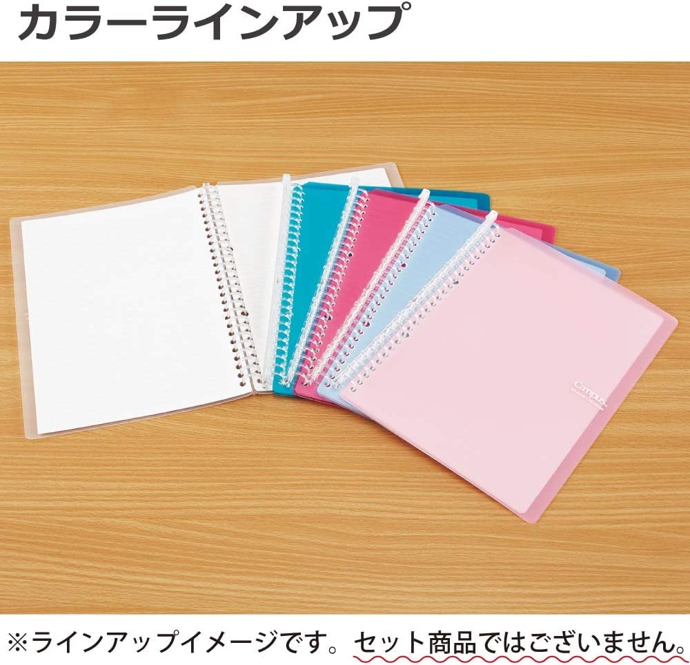 Kokuyo Campus Smart Ring Binder - B5 Size Transparent Slim Notebook Binder with 26 Holes, Holds Up to 60 Sheets, Includes 10 Extra Campus Sarasara Loose-Leaf Papers - Perfect for Office Work, School Study, Journaling & Note Taking - Imported from Japan