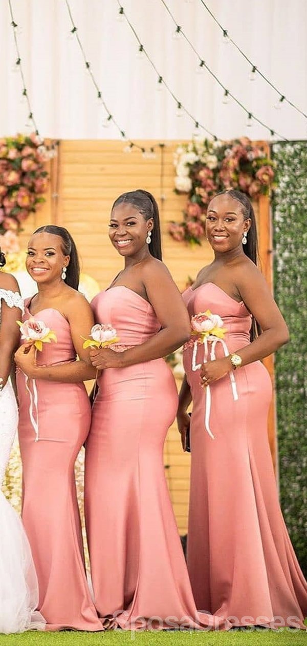 Elegant One Shoulder Pink Mermaid Bridesmaid Dress - Floor Length Formal Gown for Weddings & Special Occasions | WG649 | Perfect for Bridal Party, Prom & Evening Events