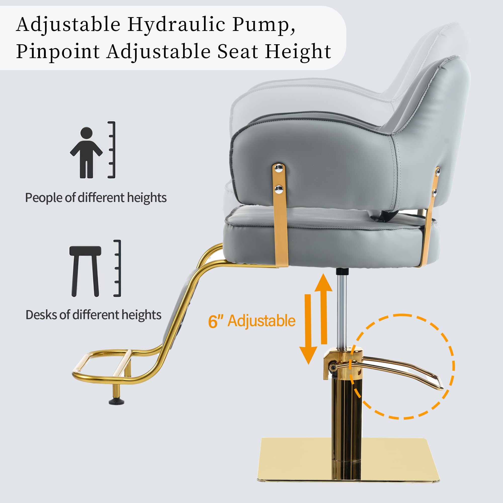 Merax Professional Hydraulic Barber Chair for Hair Salon - Adjustable Styling Chair with Lumbar Support & Heavy Duty Hydraulic Pump - Salon Equipment for Hairdressers, Stylists & Barbers - Perfect for Haircuts, Styling & Beauty Treatments