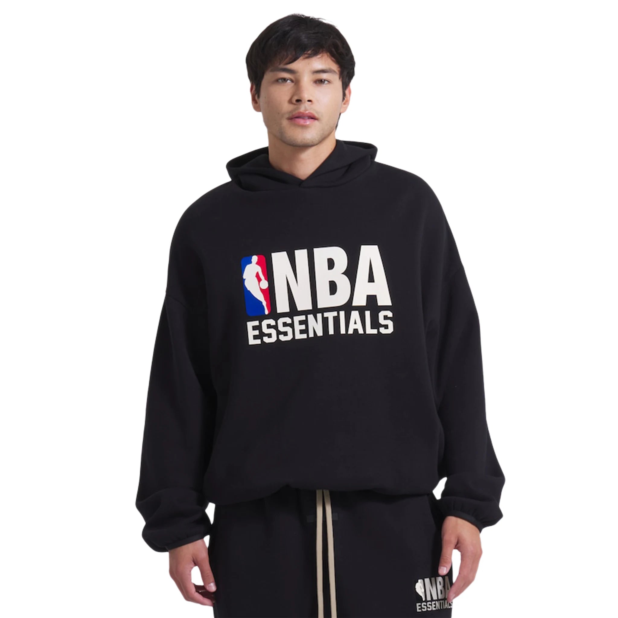 Fear of God Essentials x NBA Black Hoodie - Men's Streetwear Pullover for Basketball Fans | Perfect for Casual Wear, Gym & Outdoor Activities