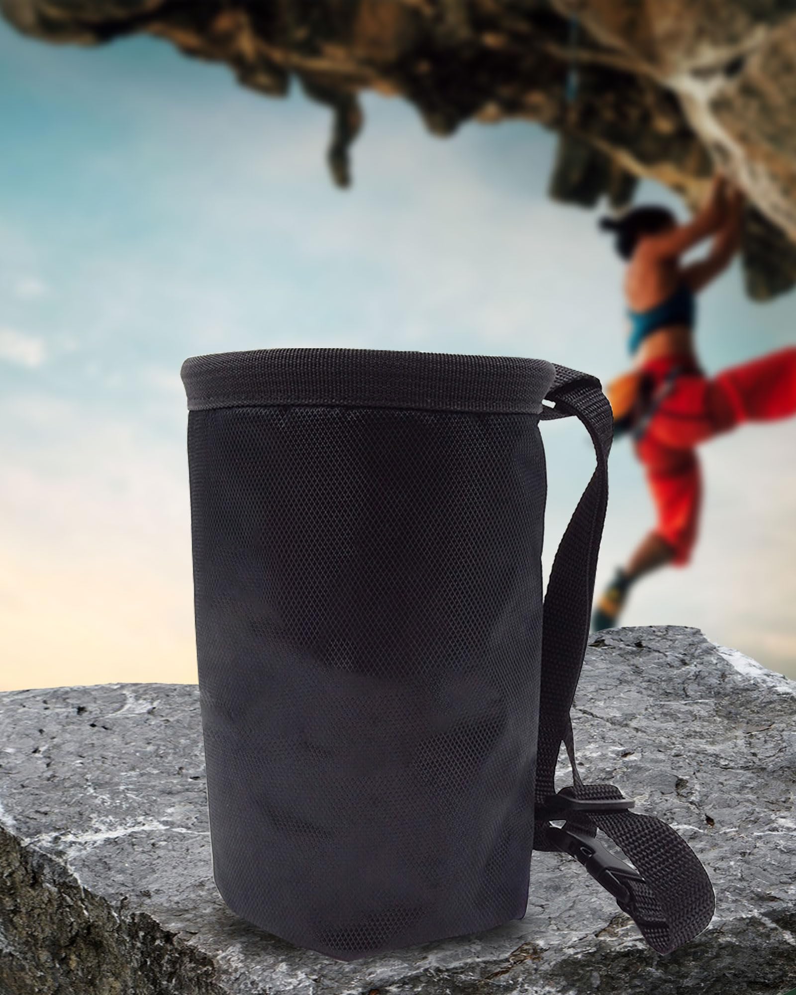 Premium Chalk Bag for Rock Climbing & Bouldering - Adjustable Drawstring Chalk Bucket for Gym, Weightlifting, Gymnastics & Crossfit - Ideal for Indoor & Outdoor Climbing Training