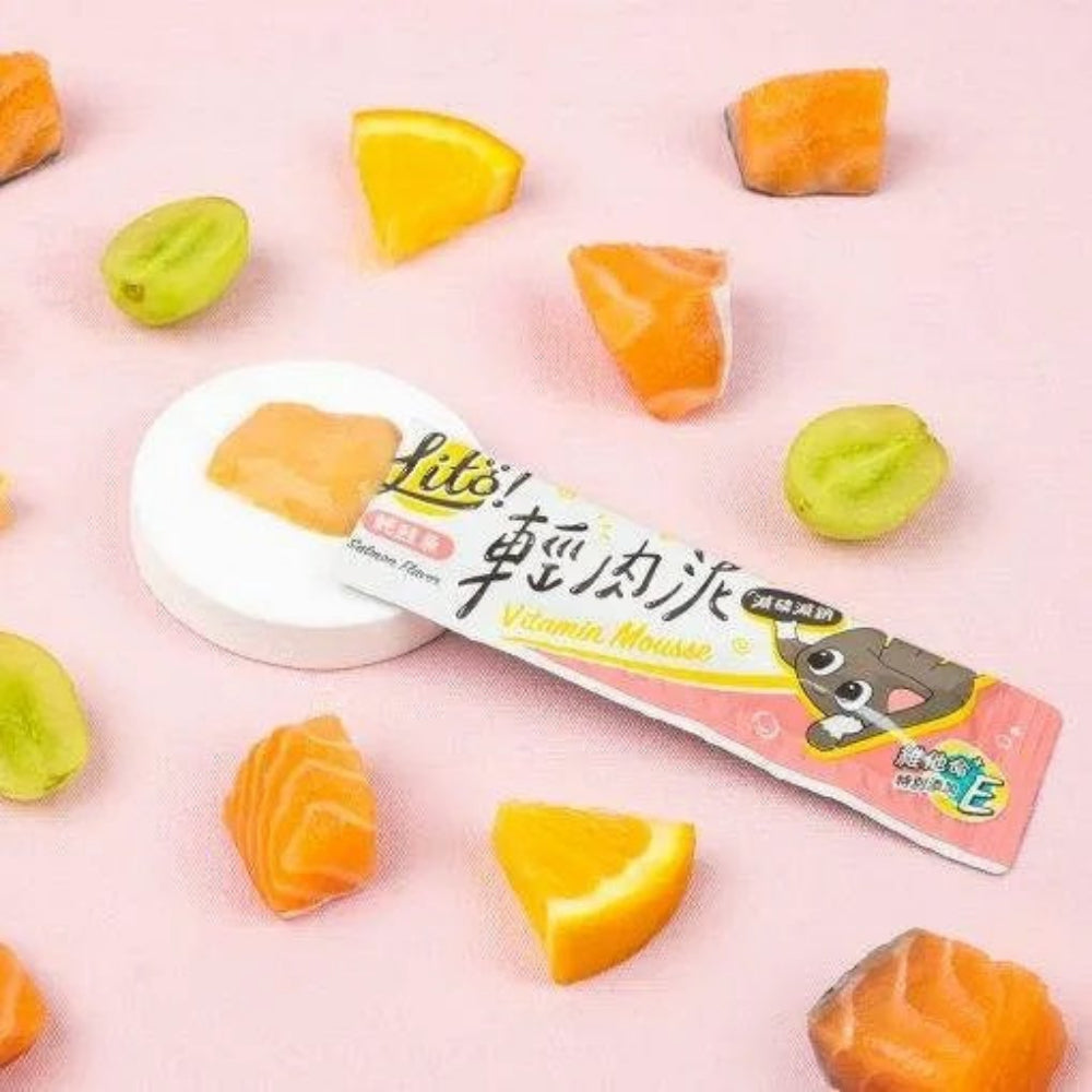 Pure Salmon with Vitamin E Mousse for Dogs & Cats – Healthy Skin & Coat Supplement for Pets | Perfect for Daily Treats & Training Rewards