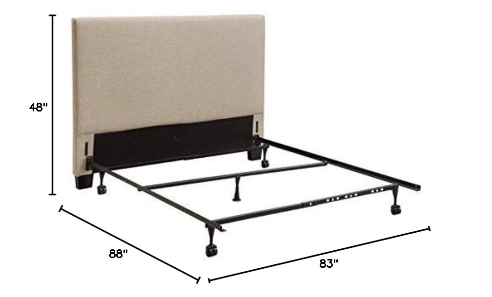 Modus Furniture Solid Wood King Size Platform Bed - Saint Pierre Toast Linen Finish | Durable Wooden Bed Frame for Master Bedroom & Guest Room