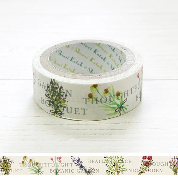 Botanical Gift Washi Tape - Eco-Friendly Banana Paper for Scrapbooking, Journaling & DIY Crafts - Perfect for Gift Wrapping, Card Making & Home Decor