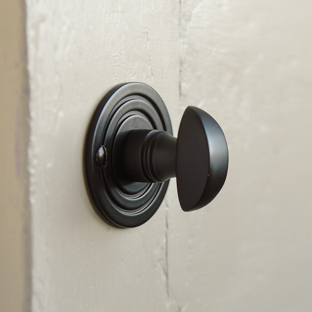 Vintage Bronze Round Bathroom Door Thumbturn Lock - Classic & Durable Hardware for Bathroom, Bedroom, and Closet Doors