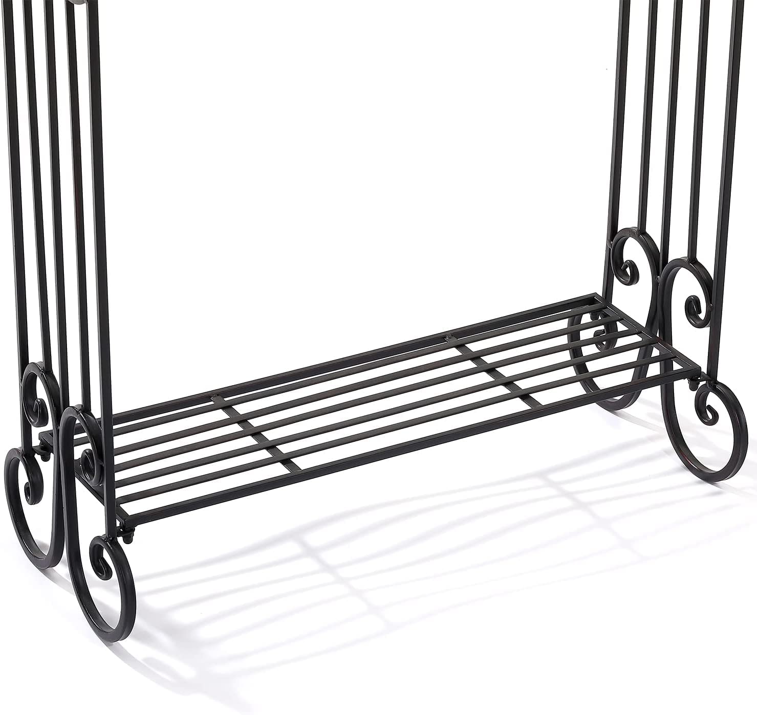 Free Standing Towel Rack 3-Tier with Storage Shelf - Space Saving Bathroom Organizer for Towels, Robes & Linens - Sturdy Metal Design for Bedroom, Laundry Room, Kitchen & Poolside Use - Matte Black Finish