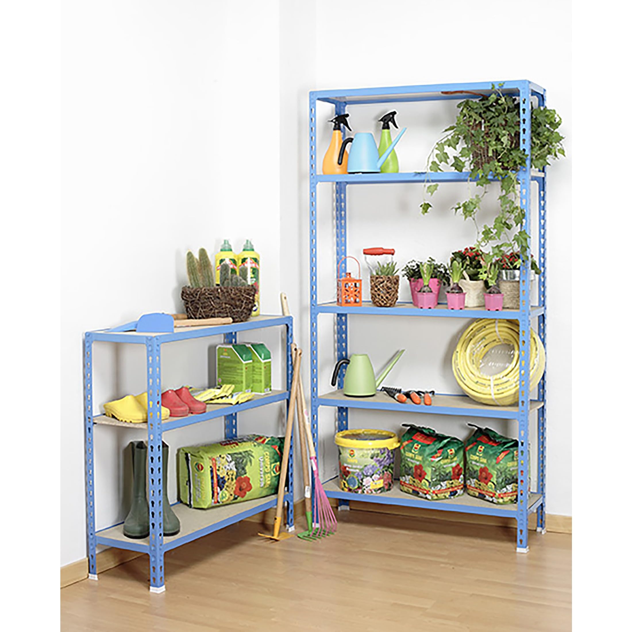 Heavy Duty Metal Storage Shelf with Wood Tray - 98.4