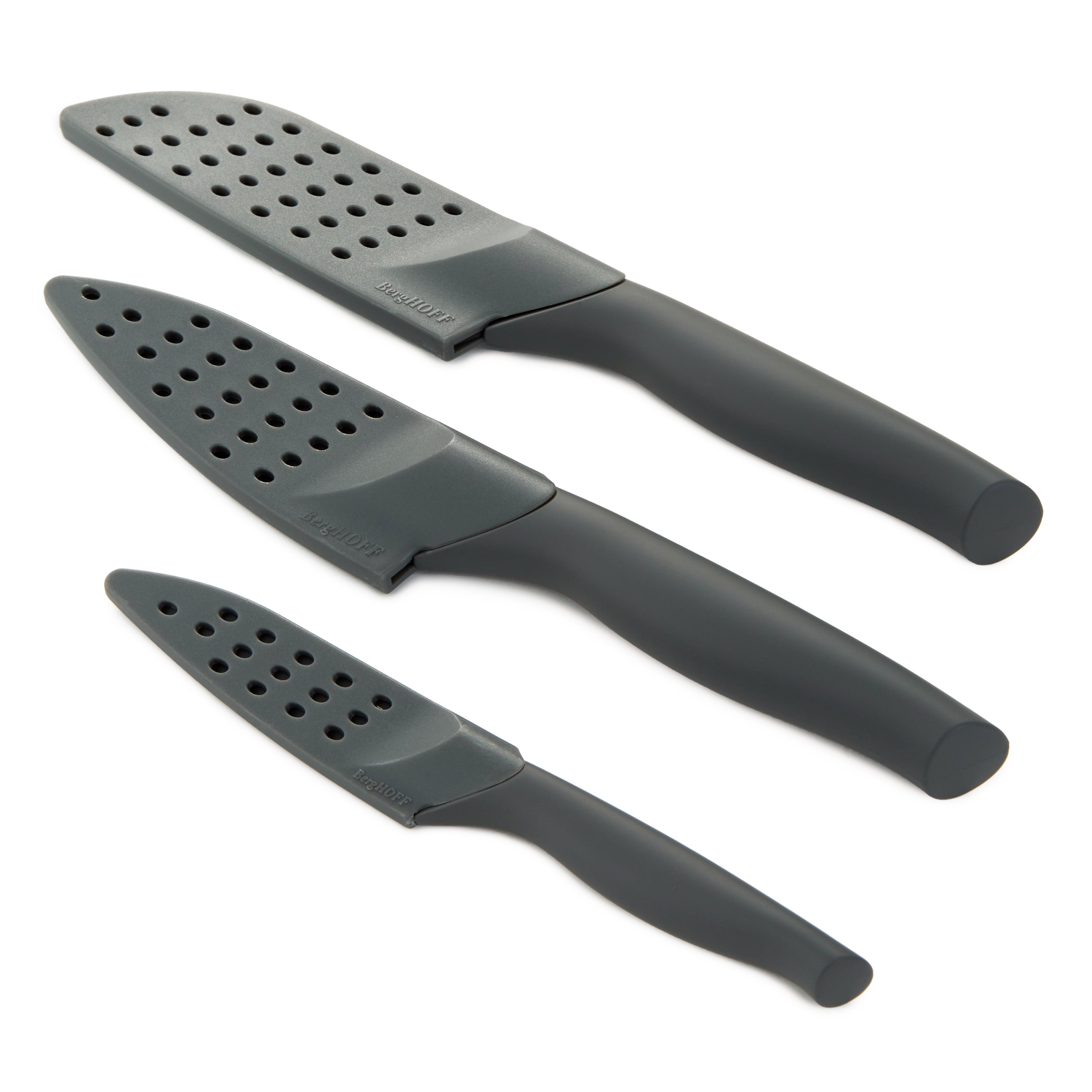 BergHOFF DiNA Vector Nonstick Stainless Steel 3-Piece Knife Set - Sharp Kitchen Knives for Slicing, Dicing & Chopping - Perfect for Home Chefs & Professional Cooking