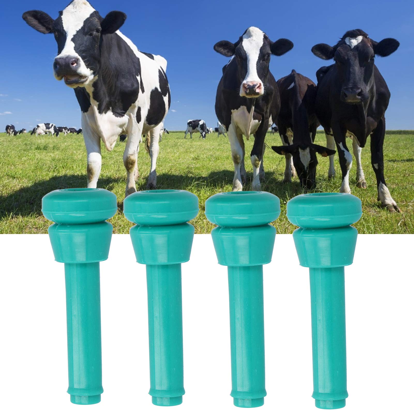 4Pcs Green Silicone Milking Machine Liners for Cattle & Cows - Durable Livestock Milking Tools for Dairy Farms & Homesteads