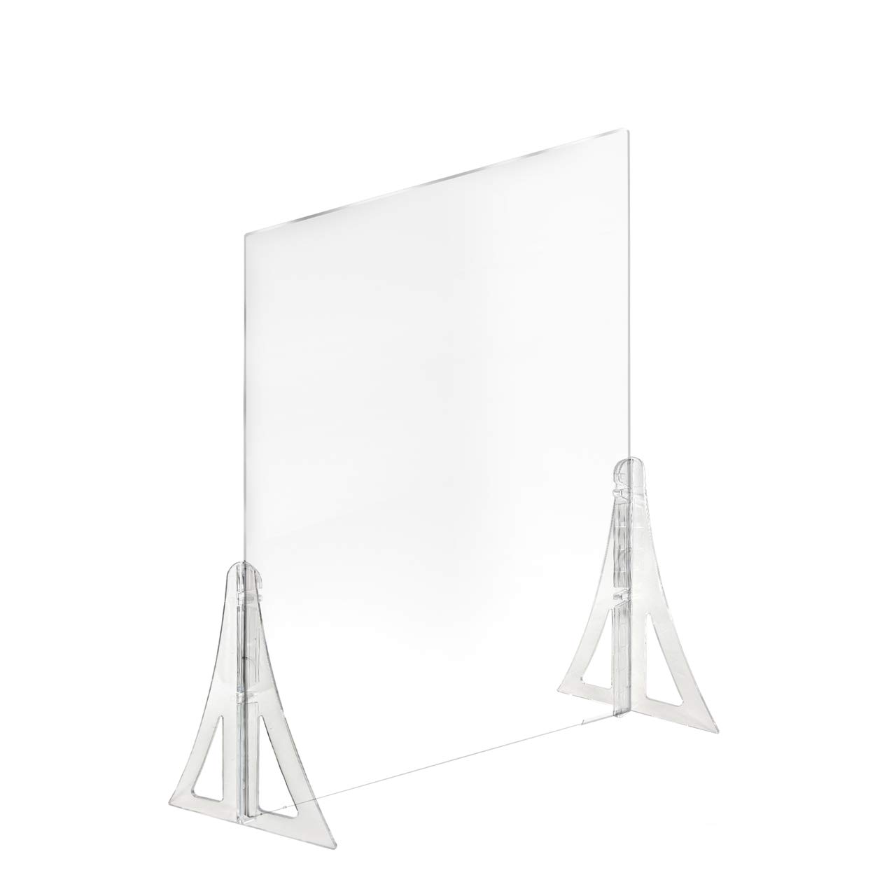 Azar Displays Adjustable Plexiglass Sneeze Guard - 6 Height Settings for Counter, Desk & Transaction Window - Portable Acrylic Desk Shield (2-Pack) - Ideal for Retail, Offices & Food Service Areas