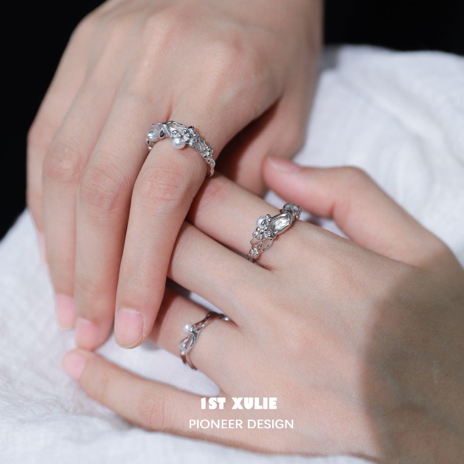 Tears of Mermaid Sterling Silver Adjustable Opening Ring | Elegant Mermaid Jewelry for Women | Perfect for Gifts, Parties & Everyday Wear